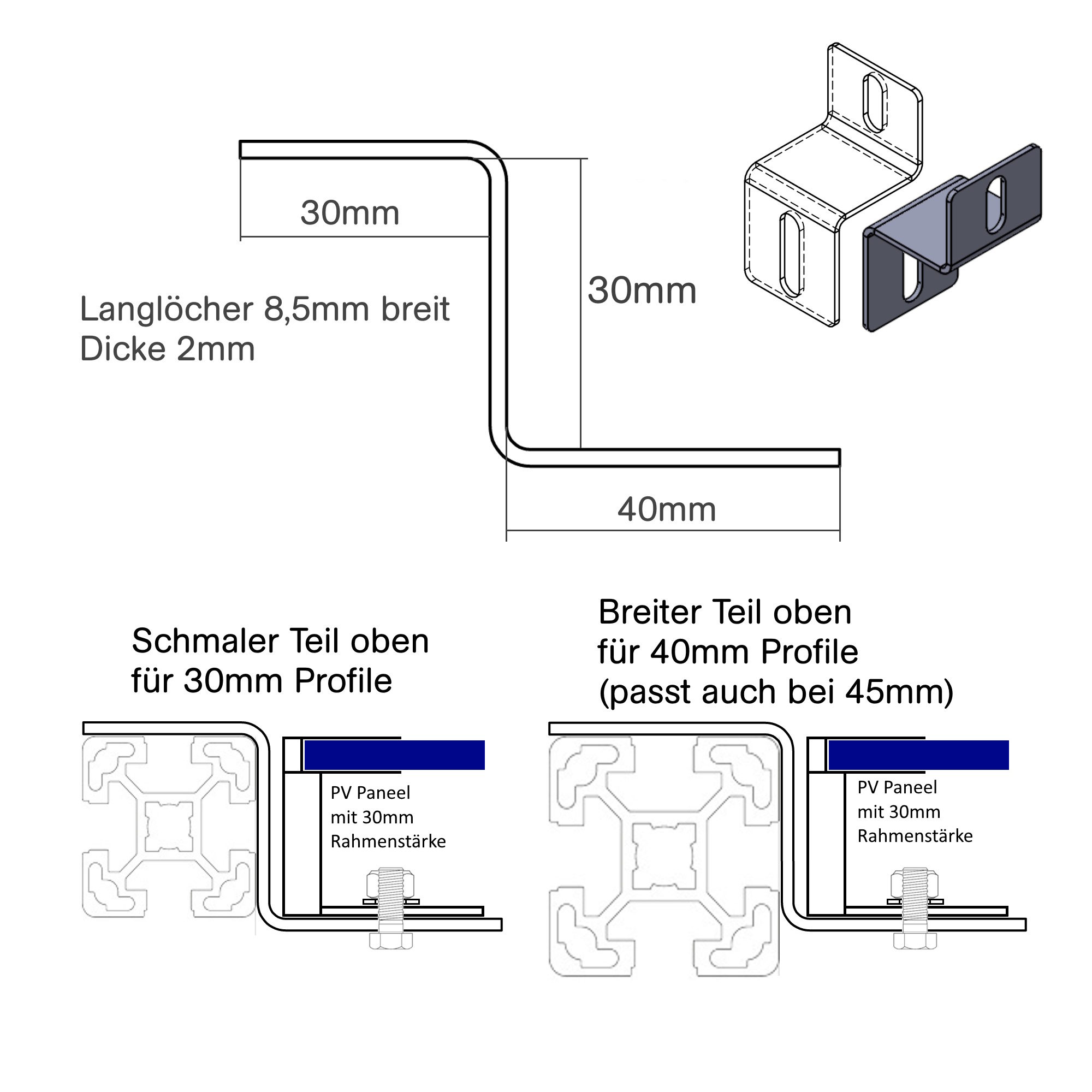 PV Modul Montagewinkel flächenbündig – Bild 4